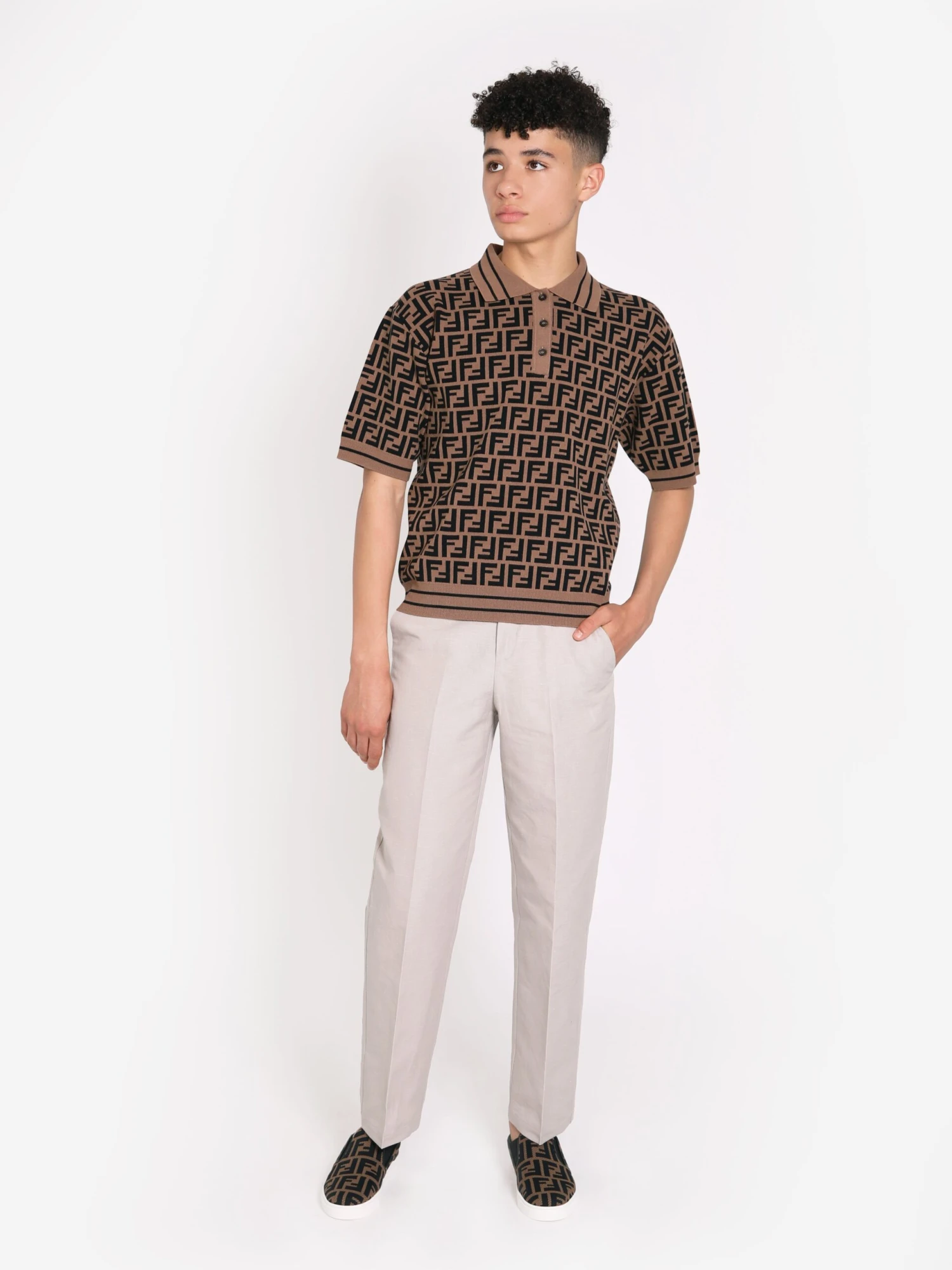 Boys Cotton And Linen Trousers In Beige 2 Boys Cotton And Linen Trousers In Beige - Image 2