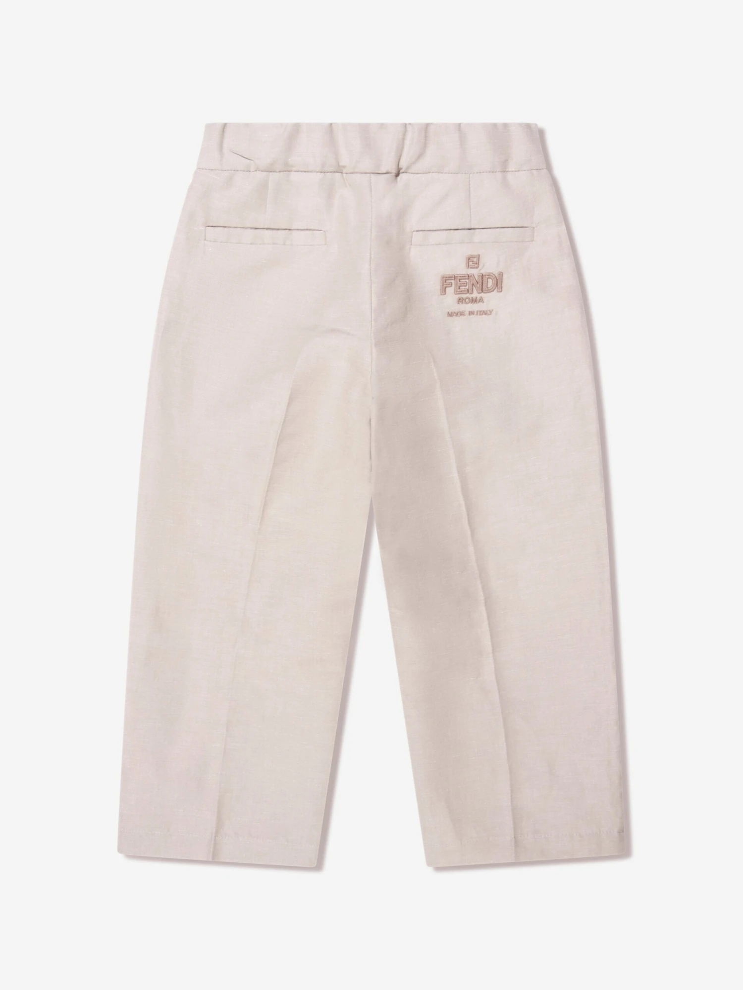 Boys Cotton And Linen Trousers In Beige 3 Boys Cotton And Linen Trousers In Beige - Image 3