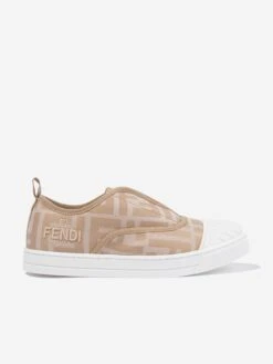 Kids FF Logo Trainers In Beige