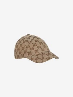 Kids Original GG Canvas Cap In Brown