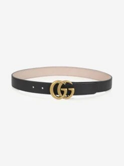 Kids Leather GG Buckle Belt