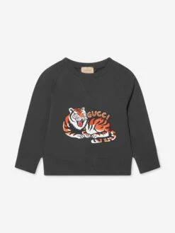 Kids Tiger Logo Sweatshirt In Grey