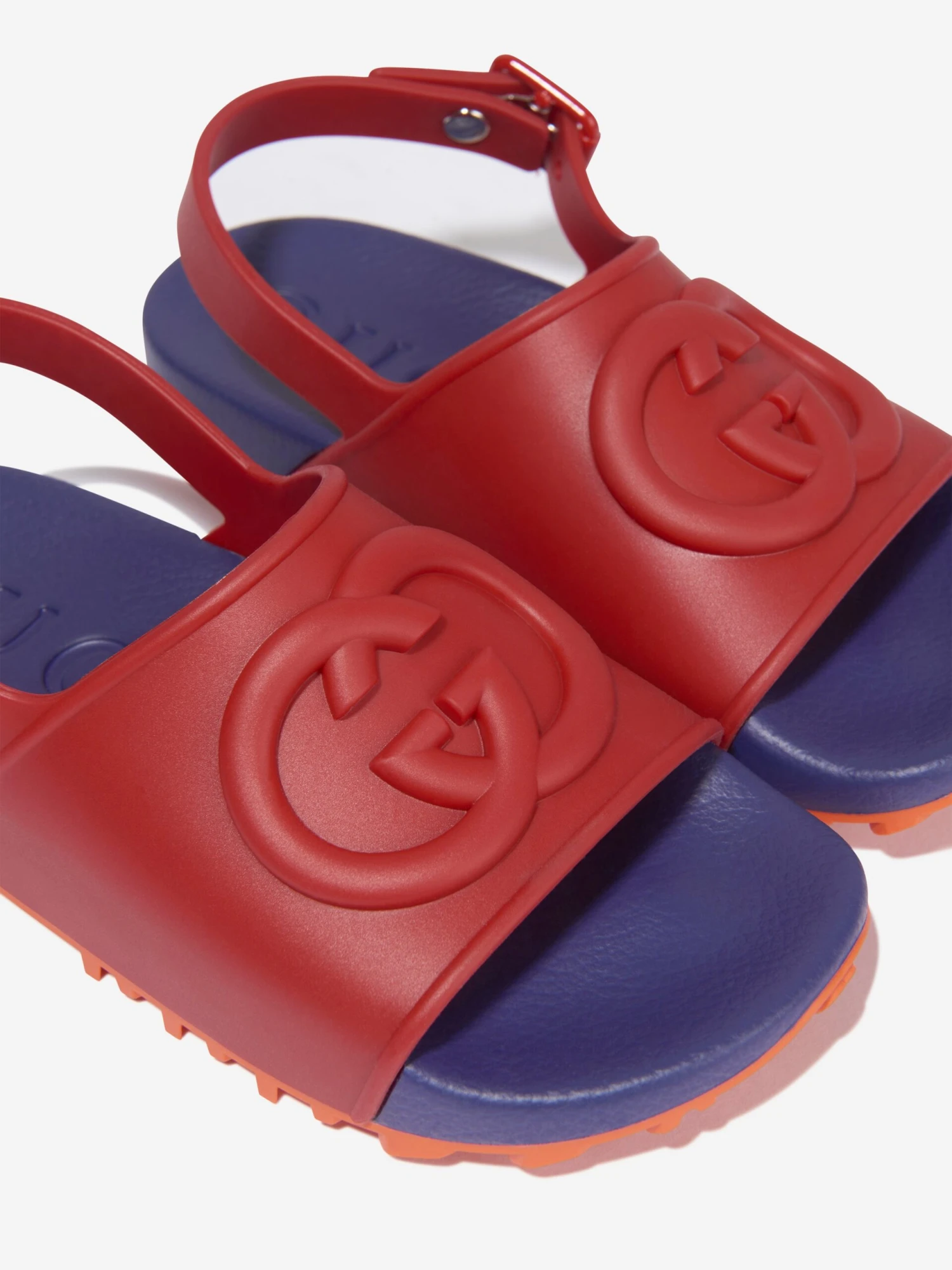Kids GG Rubber Sandals In Red 3 Kids GG Rubber Sandals In Red - Image 3