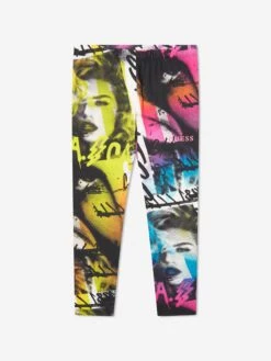 Guess Girls Collage Leggings In Multicolour
