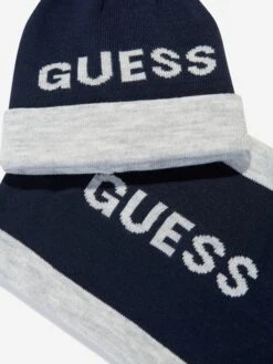 Guess Boys Hat And Snood Set In Navy -Childrens Clothing Store GUEA3159 G7V2 4