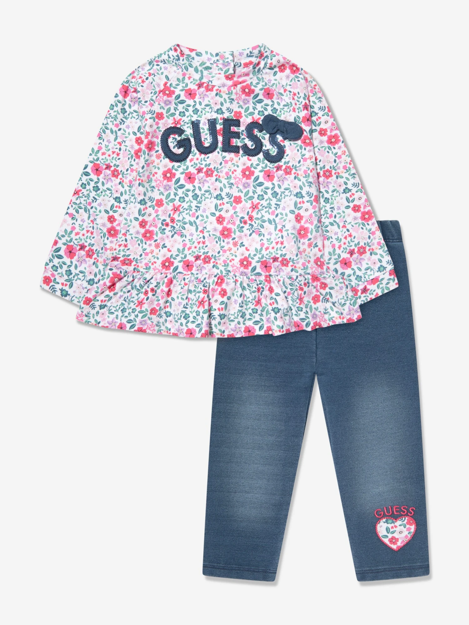 Guess Baby Girls Trouser Set In Multicolour 1 Guess Baby Girls Trouser Set In Multicolour