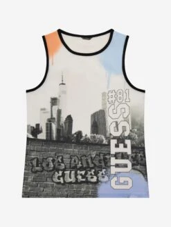 Guess Boys Urban City Tank Top In Multicolour
