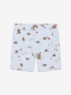 Guess Boys Seaside Bear Bermuda Shorts In White
