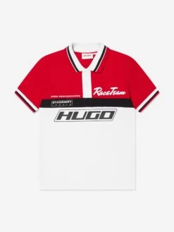 Hugo Boys Racing Polo Shirt In Red