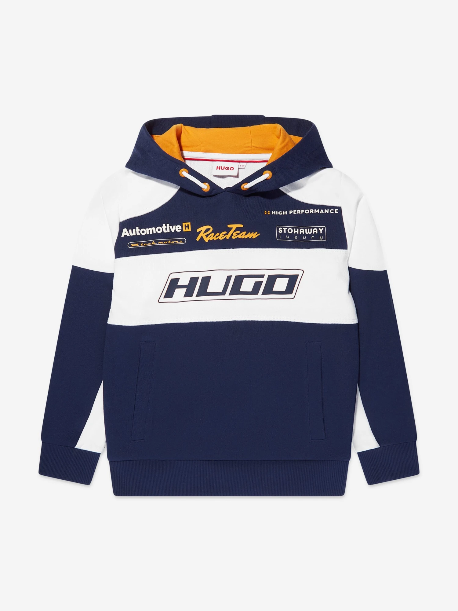 Hugo Boys Race Team Hoodie In Blue 1 Hugo Boys Race Team Hoodie In Blue