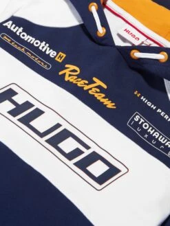 Hugo Boys Race Team Hoodie In Blue 6 Hugo Boys Race Team Hoodie In Blue -Childrens Clothing Store HUGS4030 BLUE WHITE 3