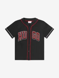 Hugo Boys Jersey Baseball Shirt In Black