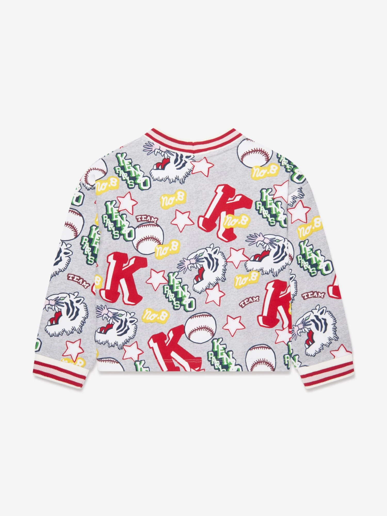 Kenzo Kids Girls Kenzo Club Cardigan In Grey 3 Kenzo Kids Girls Kenzo Club Cardigan In Grey - Image 3