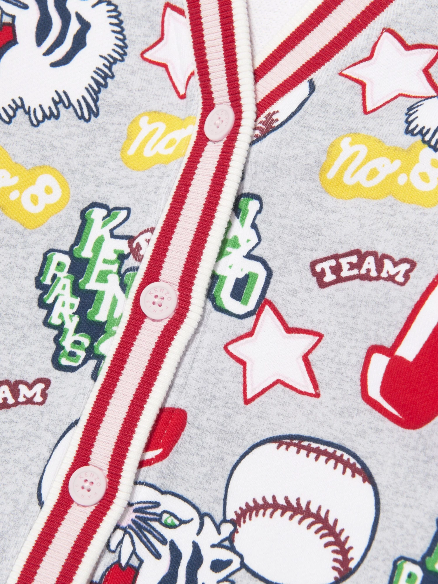 Kenzo Kids Girls Kenzo Club Cardigan In Grey 5 Kenzo Kids Girls Kenzo Club Cardigan In Grey - Image 5