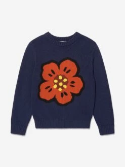 Kenzo Kids Boys Boke Flower Knitted Jumper In Navy