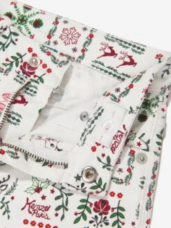 Kenzo Kids GirlsSeasonal Print Trousers In Ivory -Childrens Clothing Store KENA3139 12P 4