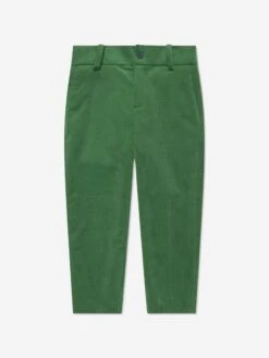 Kenzo Kids Boys Velvet Trousers In Green