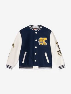 Kenzo Kids Boys Varsity Bomber Jacket In Navy
