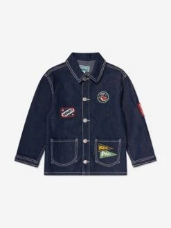 Kenzo Kids Boys Embroidered Denim Jacket In Blue