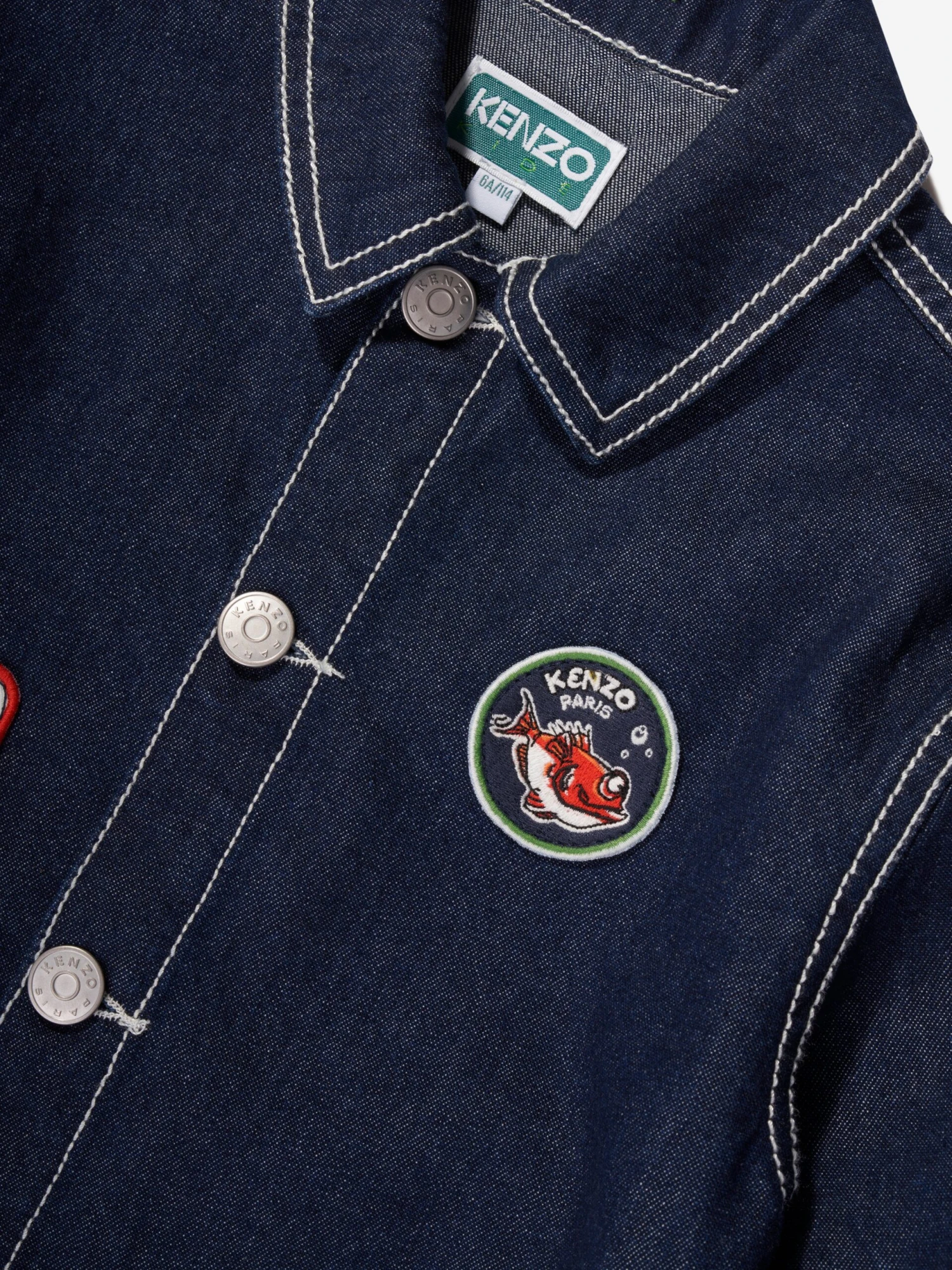 Kenzo Kids Boys Embroidered Denim Jacket In Blue 5 Kenzo Kids Boys Embroidered Denim Jacket In Blue - Image 5