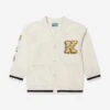 Kenzo Kids Boys Varsity Cardigan In Ivory