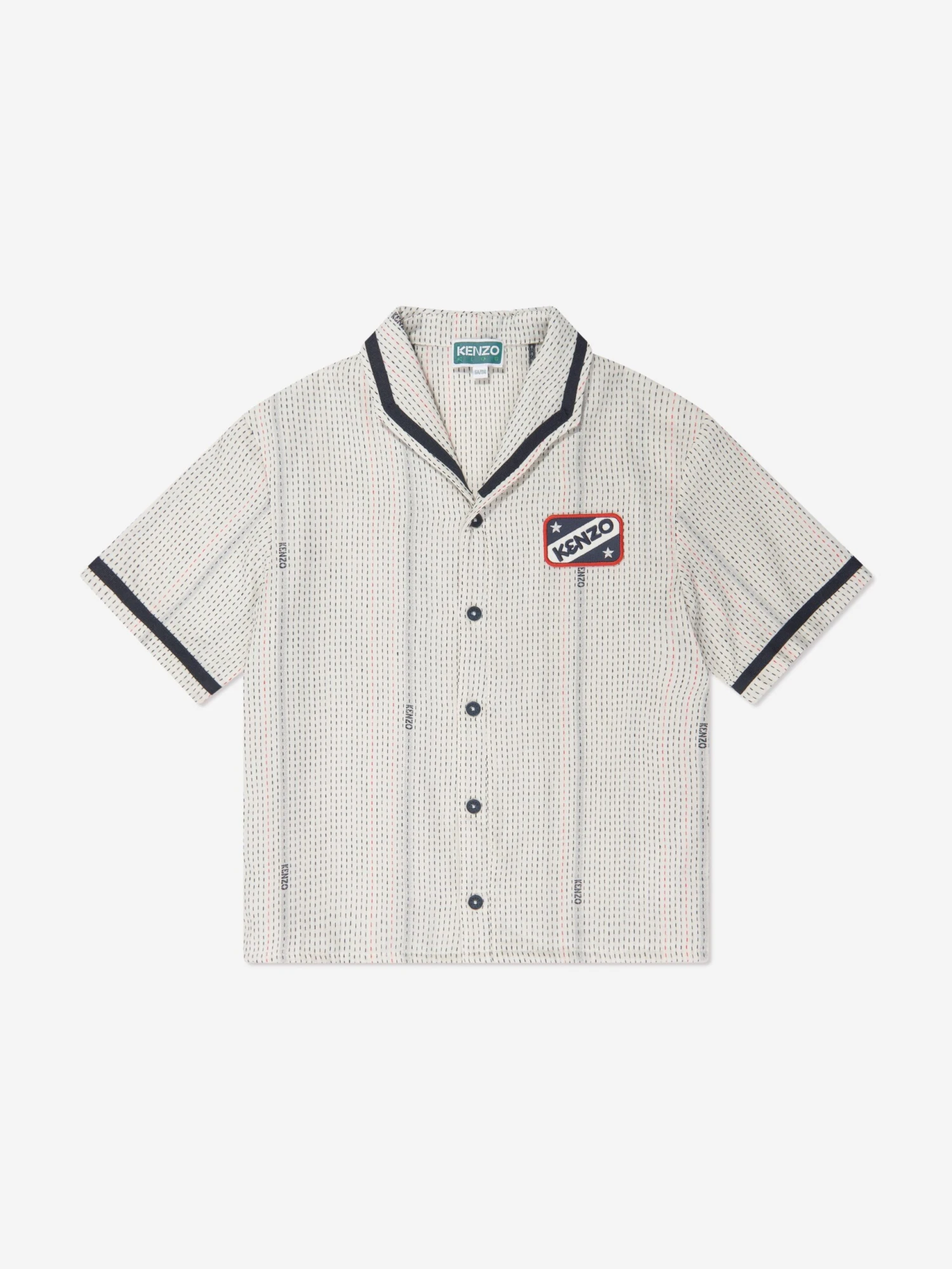 Kenzo Kids Boys Embroidered Shirt In Ivory 1 Kenzo Kids Boys Embroidered Shirt In Ivory