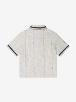 Kenzo Kids Boys Embroidered Shirt In Ivory 7 Kenzo Kids Boys Embroidered Shirt In Ivory -Childrens Clothing Store KENS4173 IVORY 2