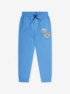 Kenzo Kids Boys Tiger Logo Joggers In Blue