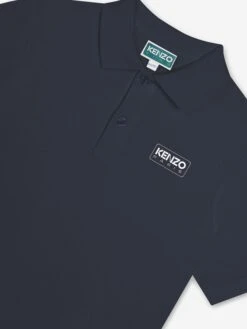Kenzo Kids Boys Logo Polo Shirt In Navy 6 Kenzo Kids Boys Logo Polo Shirt In Navy -Childrens Clothing Store KENS4183 NAVY 3