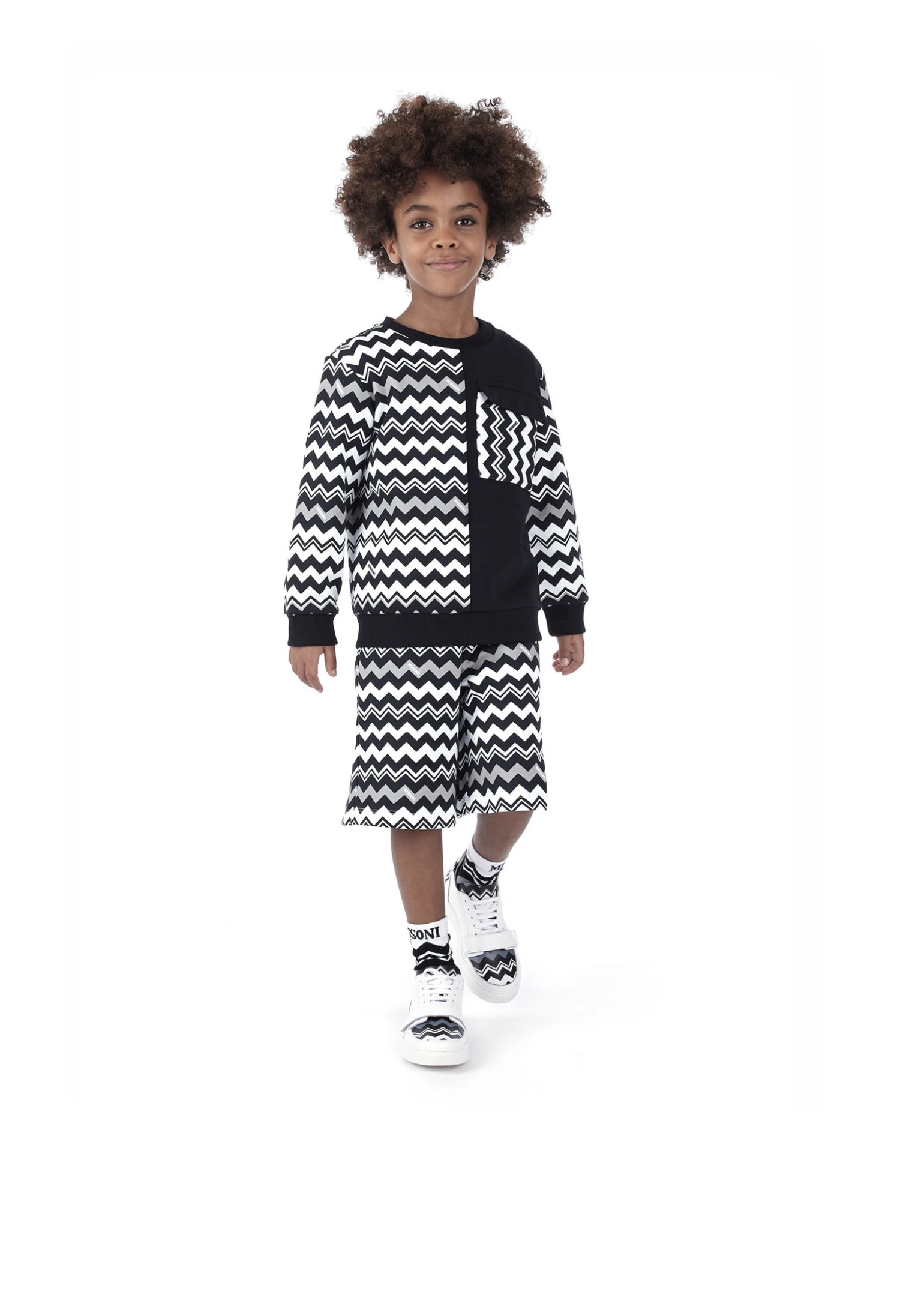 Missoni Kids Zigzag Sweatshirt In Black 2 Missoni Kids Zigzag Sweatshirt In Black - Image 2