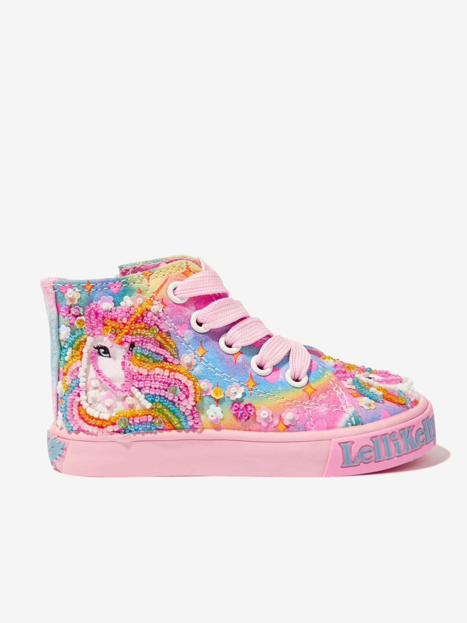 Girls Unicorn Rainbow High Top Trainers In Multicolour 1 Girls Unicorn Rainbow High Top Trainers In Multicolour