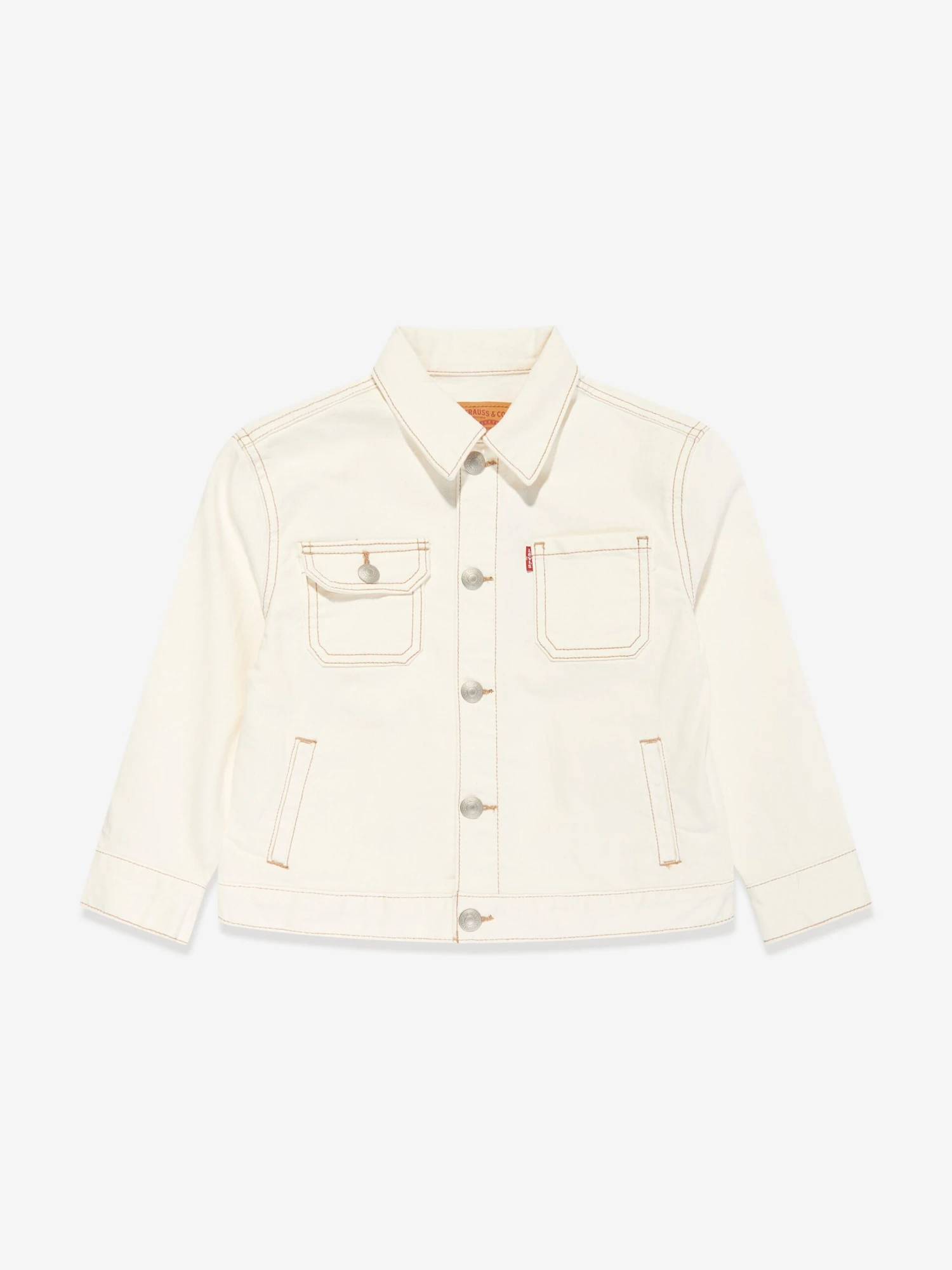 Boys Relaxed Denim Jacket In Ivory 1 Boys Relaxed Denim Jacket In Ivory