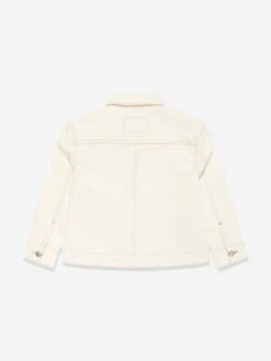 Boys Relaxed Denim Jacket In Ivory 7 Boys Relaxed Denim Jacket In Ivory -Childrens Clothing Store LEVS4080 IVORY 2