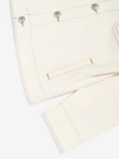 Boys Relaxed Denim Jacket In Ivory 9 Boys Relaxed Denim Jacket In Ivory -Childrens Clothing Store LEVS4080 IVORY 4