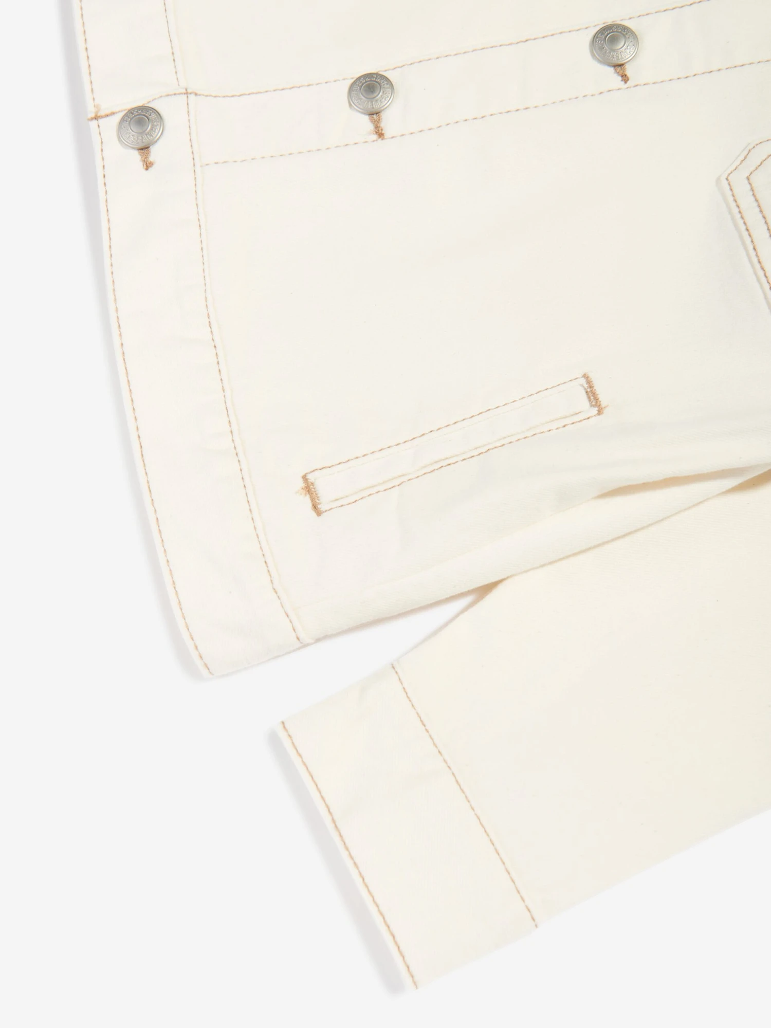 Boys Relaxed Denim Jacket In Ivory 5 Boys Relaxed Denim Jacket In Ivory - Image 5