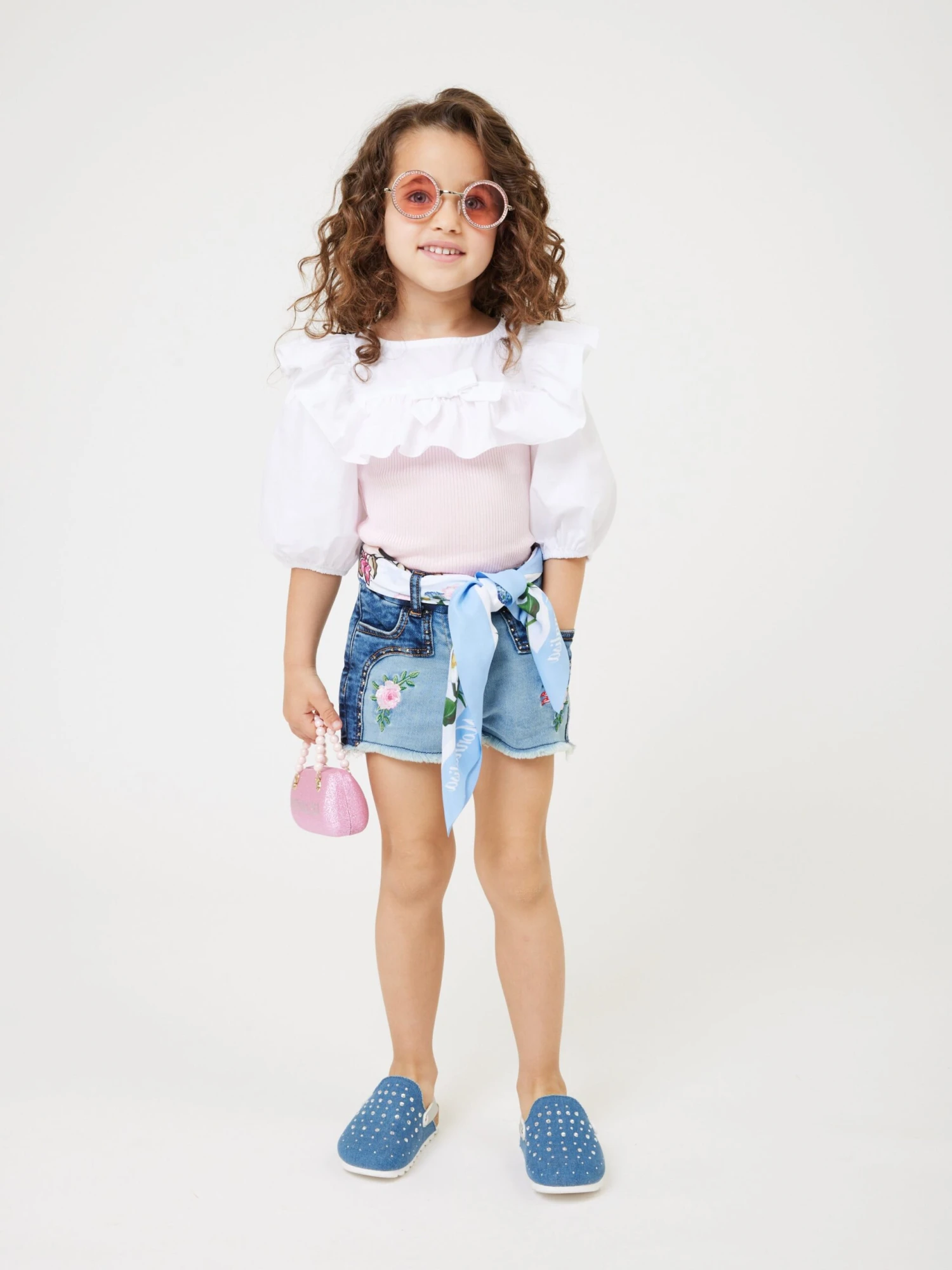 Monnalisa Girls Rhinestone Sunglasses In Pink 2 Monnalisa Girls Rhinestone Sunglasses In Pink - Image 2