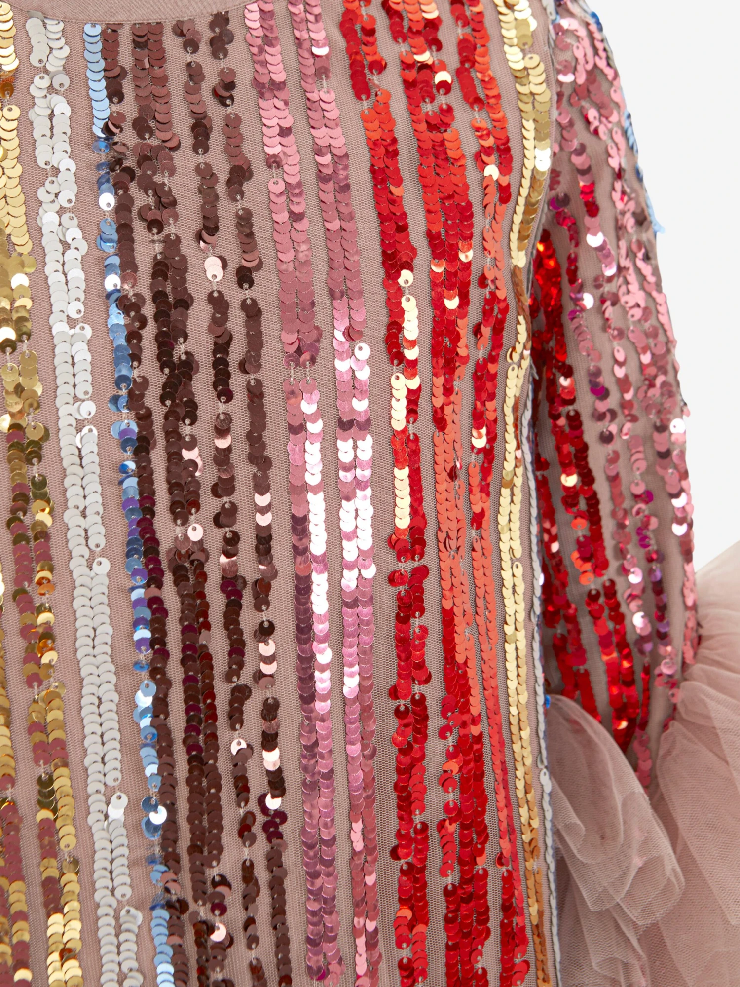 Girls Rainbow Glitter Ruffle Dress In Multicolour 4 Girls Rainbow Glitter Ruffle Dress In Multicolour - Image 4