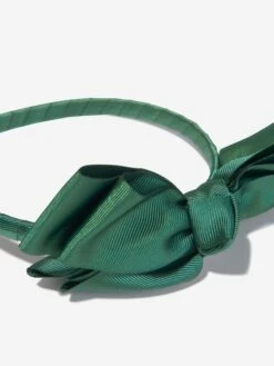 Girls Bow Headband In Green 6 Girls Bow Headband In Green -Childrens Clothing Store MAMA3022 EMERALD GREEN 3