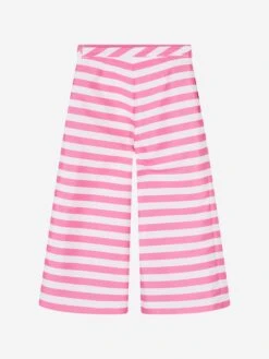 Girls Striped Wide Leg Trousers In Pink 9 Girls Striped Wide Leg Trousers In Pink -Childrens Clothing Store MAMS4006 PINK 2