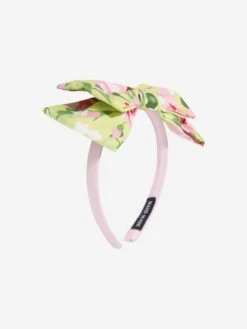 Girls Flower Print Headband In Yellow