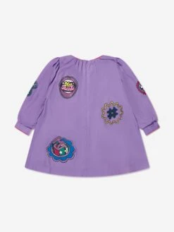 Marc Jacobs Girls Badge Print Dress In Purple 7 Marc Jacobs Girls Badge Print Dress In Purple -Childrens Clothing Store MARA3015 919 2