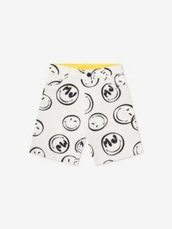 Marc Jacobs Boys Smiley Bermuda Shorts In Ivory