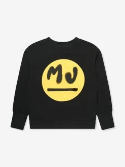 Marc Jacobs Boys Smiley World Sweatshirt In Black