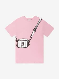 Marc Jacobs Girls Snapshot Bag T-Shirt Dress In Pink