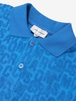 Marc Jacobs Boys Logo Polo Shirt In Blue -Childrens Clothing Store MARS4067 ELECTRIC BLUE 3