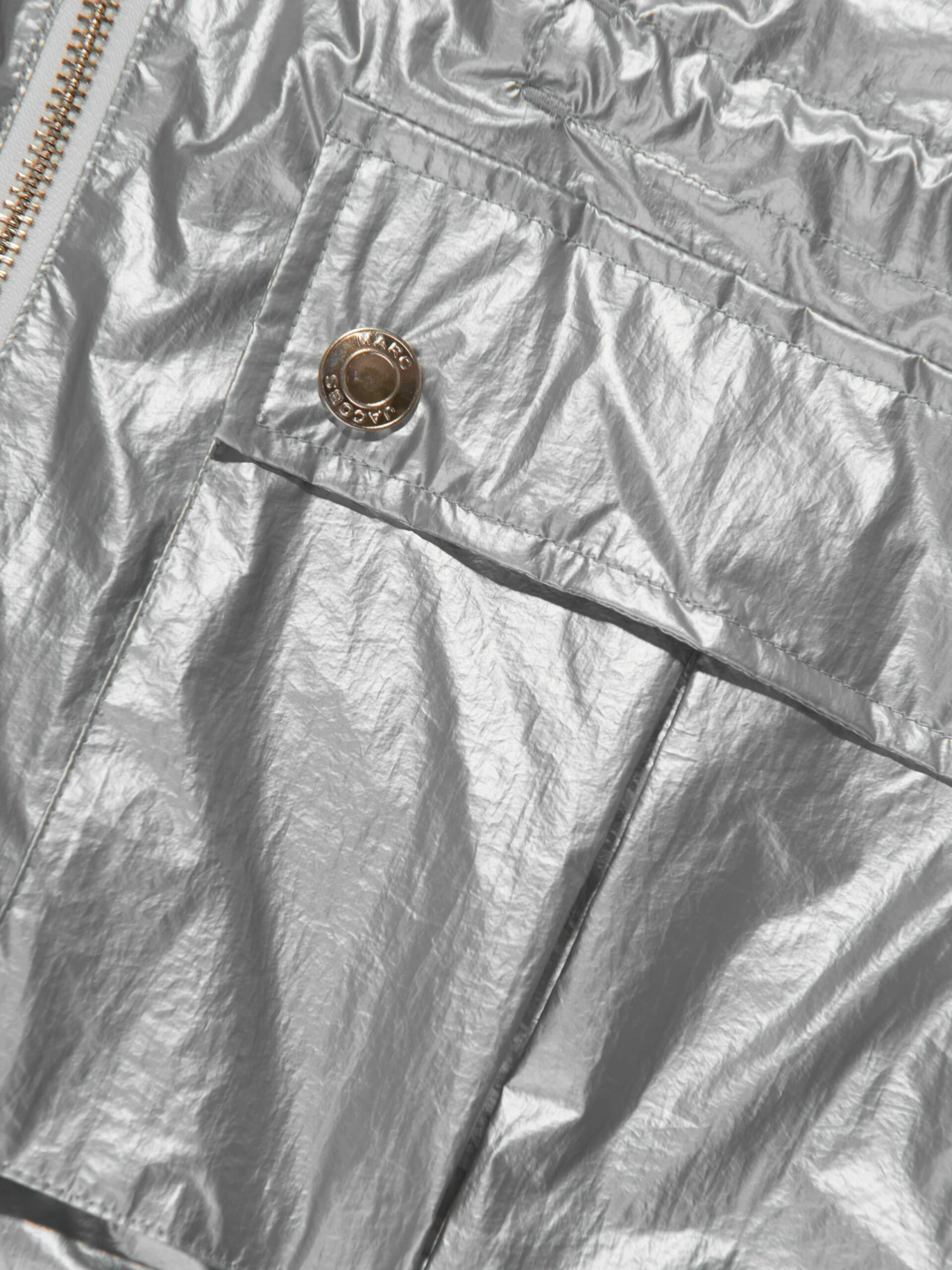 Marc Jacobs Girls Hooded Windbreaker In Silver 8 Marc Jacobs Girls Hooded Windbreaker In Silver - Image 8