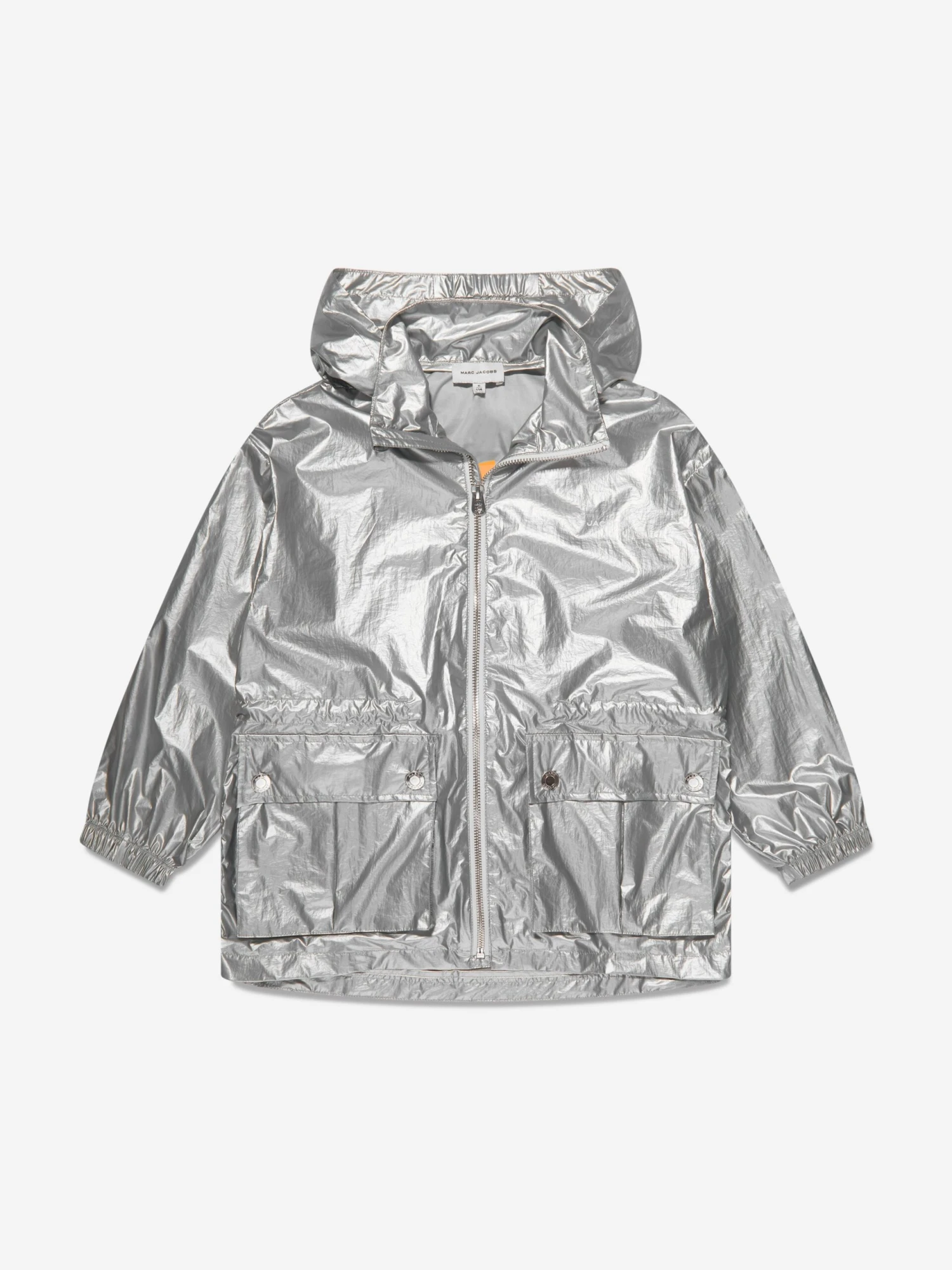Marc Jacobs Girls Hooded Windbreaker In Silver 1 Marc Jacobs Girls Hooded Windbreaker In Silver