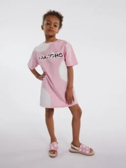 Marc Jacobs Girls Spray Spots T-Shirt Dress In Pink 14 Marc Jacobs Girls Spray Spots T-Shirt Dress In Pink -Childrens Clothing Store MARS4085