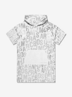 Marc Jacobs Girls Hooded Sweater Dress In Ivory