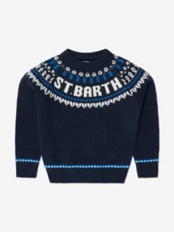 MC2 Saint Barth Boys Icelandic Jumper In Blue